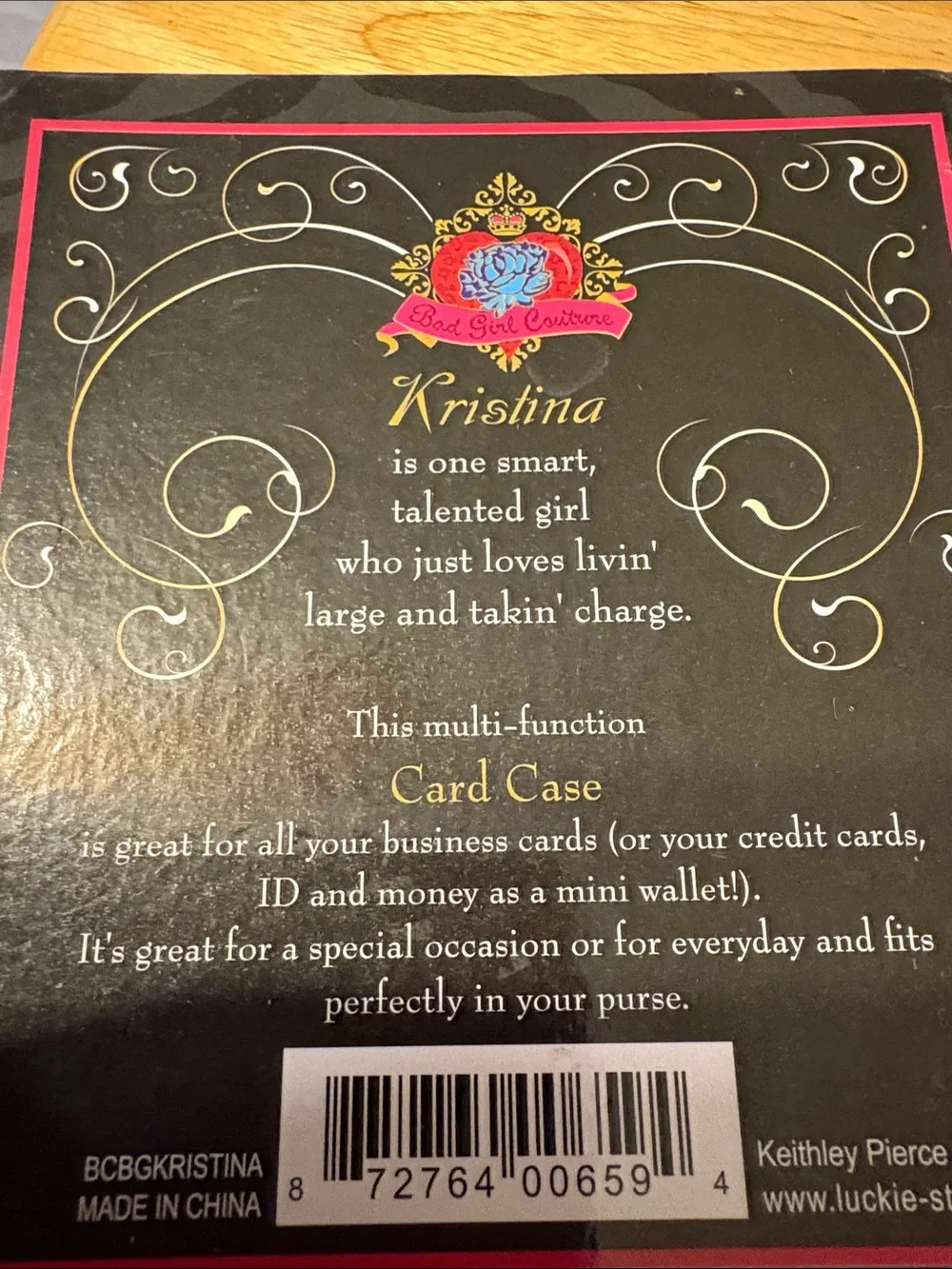 Betsey Johnson Red Illustrated Woman Card Case